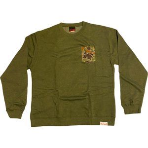DIAMOND SUPPLY CO. Rainfrog Pocket Men's Crew Sweatshirt - Army [L]